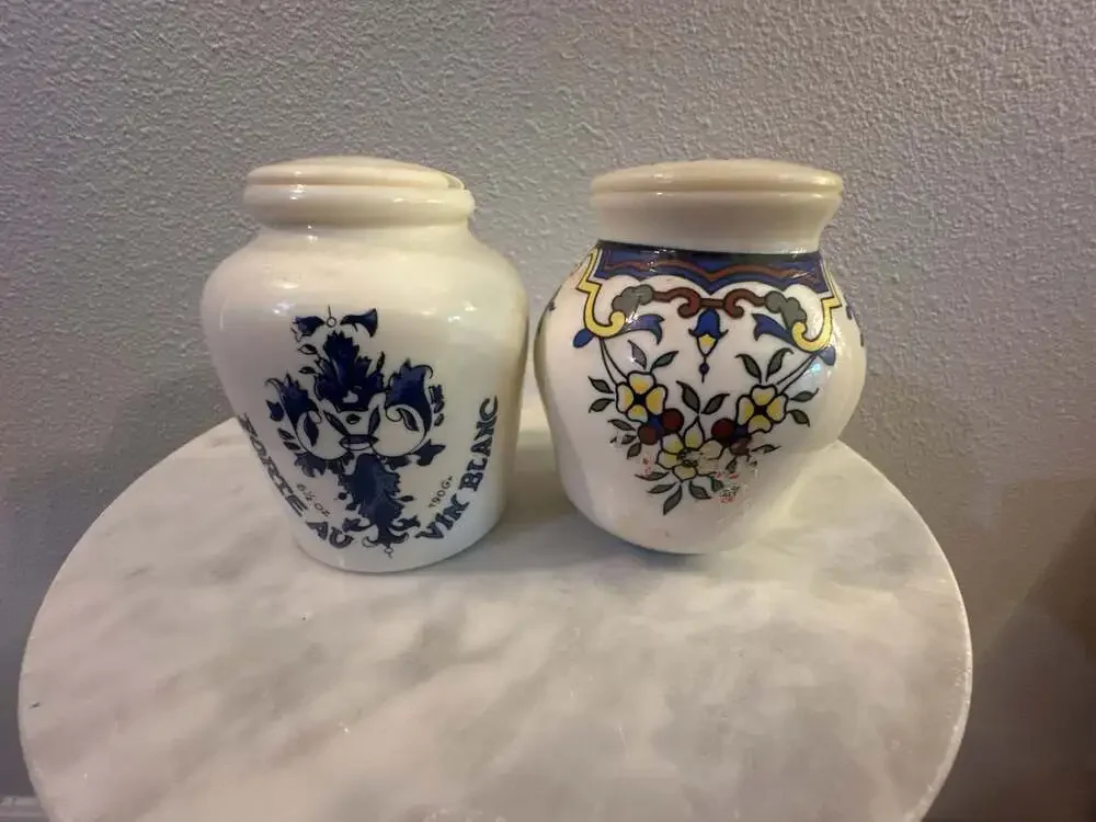 Pair of Vintage-Style French Ceramic Mustard Pots